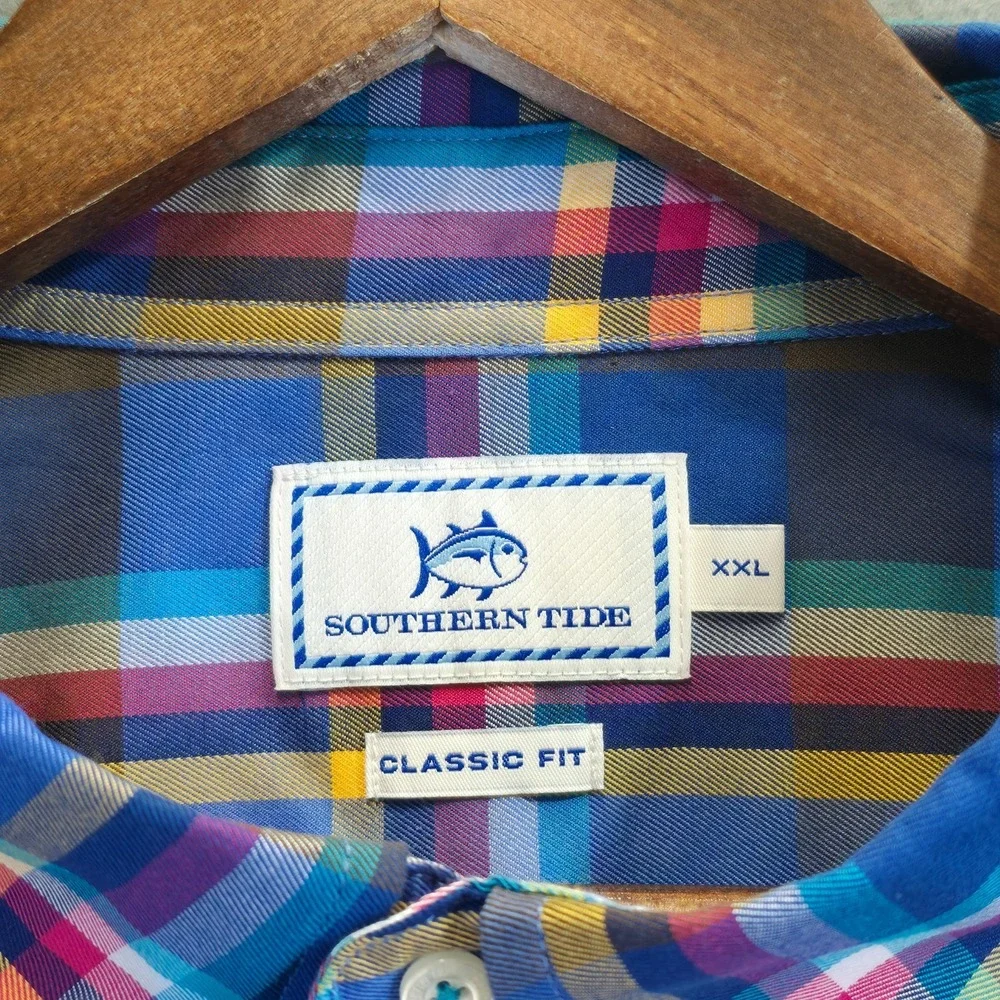 Southern Tide Men s Classic Fit Plaid Long Sleeve Button‎ Up Shirt Size 2XL